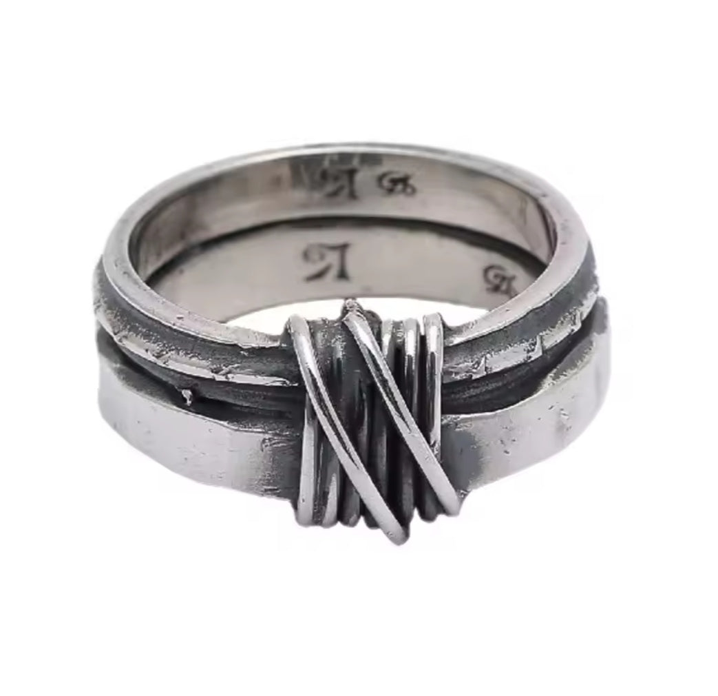 Rustic Wire-Wrapped Ring – 925 Sterling Silver