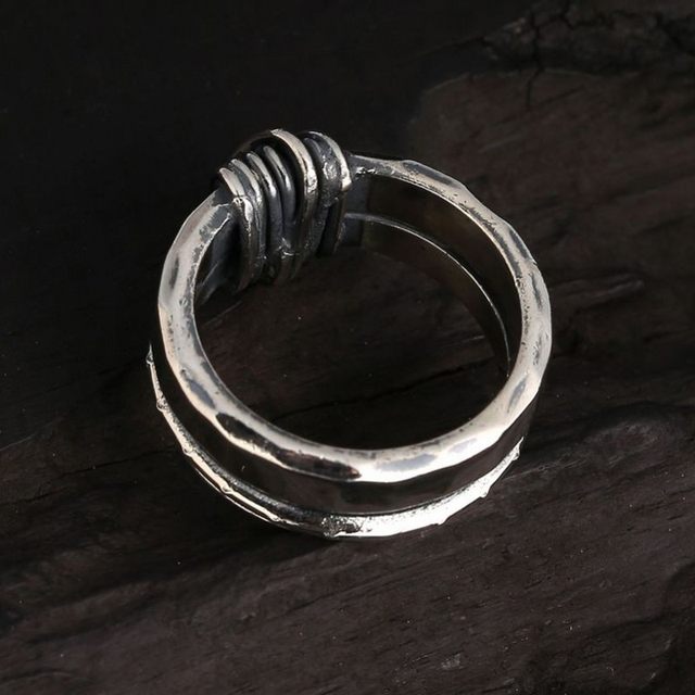 Rustic Wire-Wrapped Ring – 925 Sterling Silver