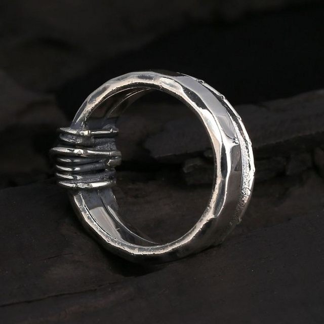 Rustic Wire-Wrapped Ring – 925 Sterling Silver