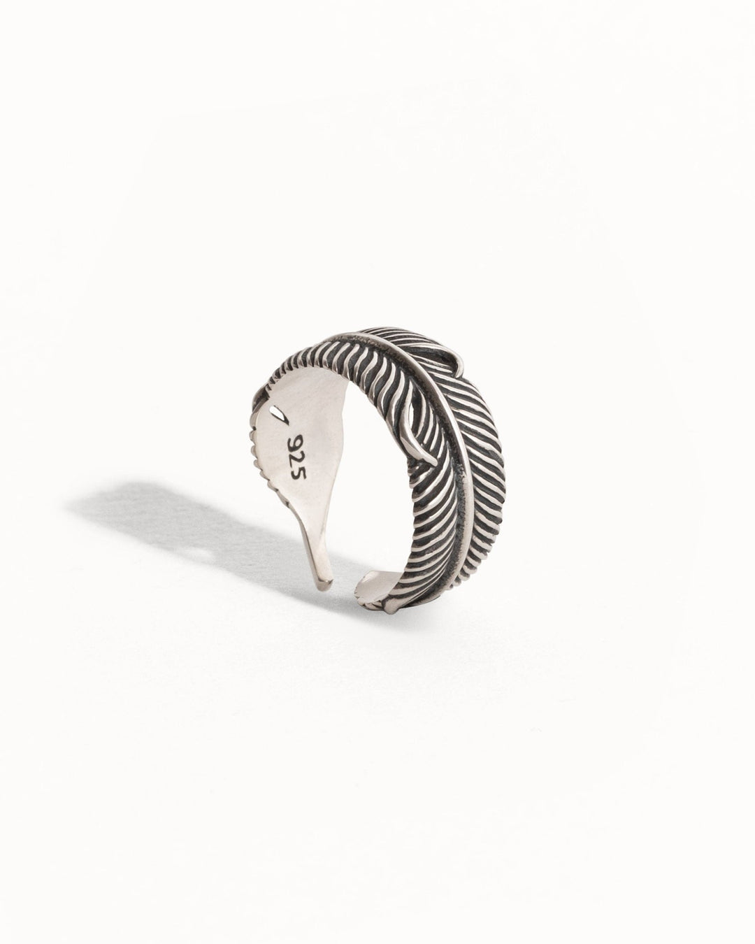 Whispering Feather - 925 Sterling Silver Adjustable Ring