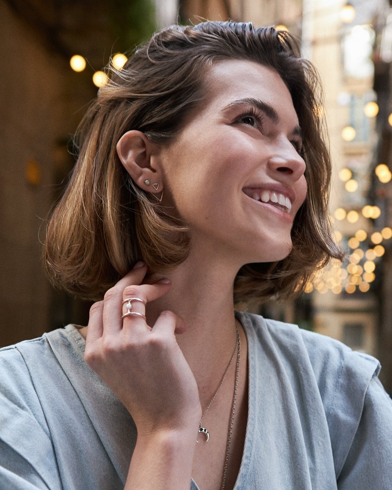 Sterling Silver Opal Ring – Modern Minimalist Statement