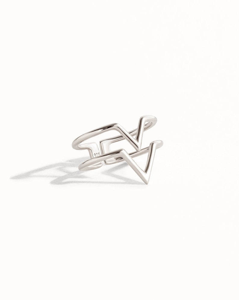 Silver V-Shaped Open Ring – Minimalist & Modern