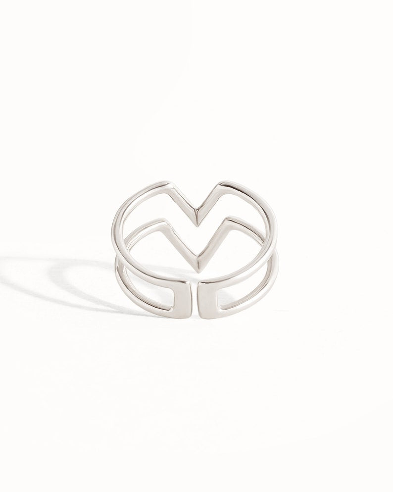 Silver V-Shaped Open Ring – Minimalist & Modern