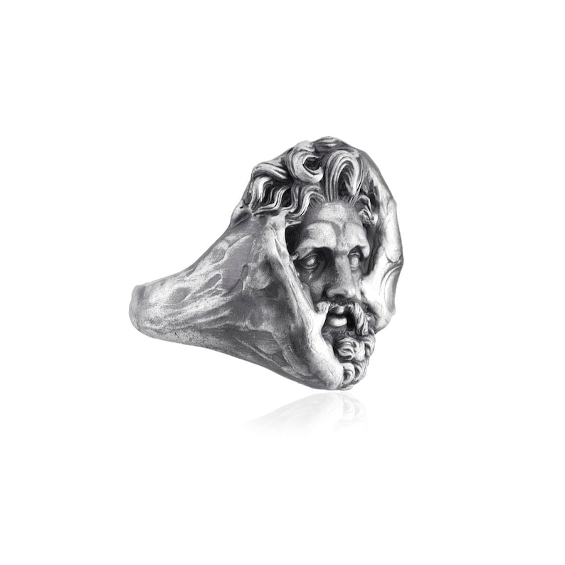 Zeus Ring – Oxidized 925 Silver Greek God Signet
