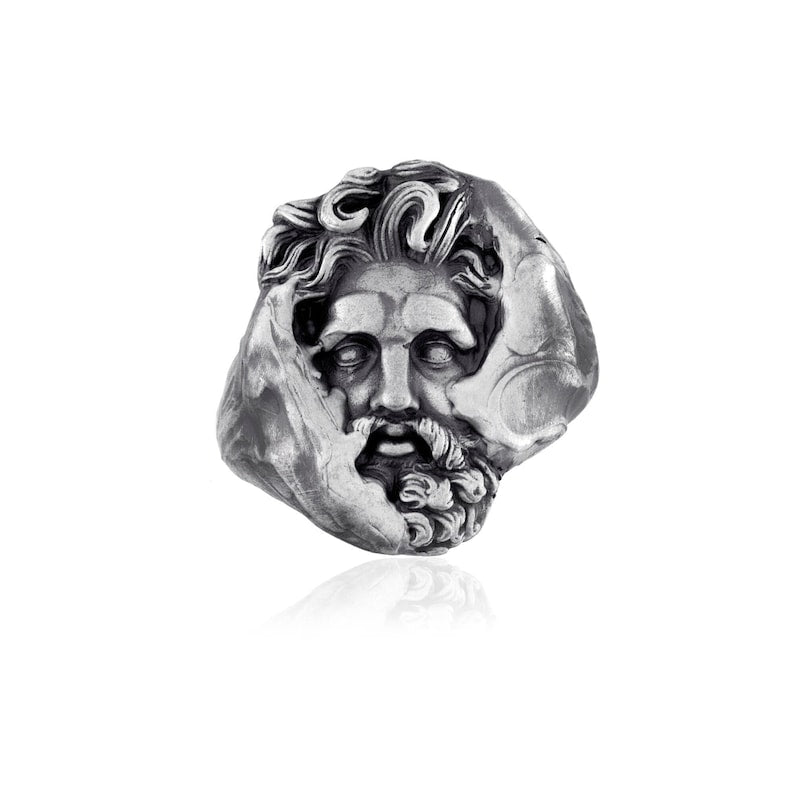 Zeus Ring – Oxidized 925 Silver Greek God Signet