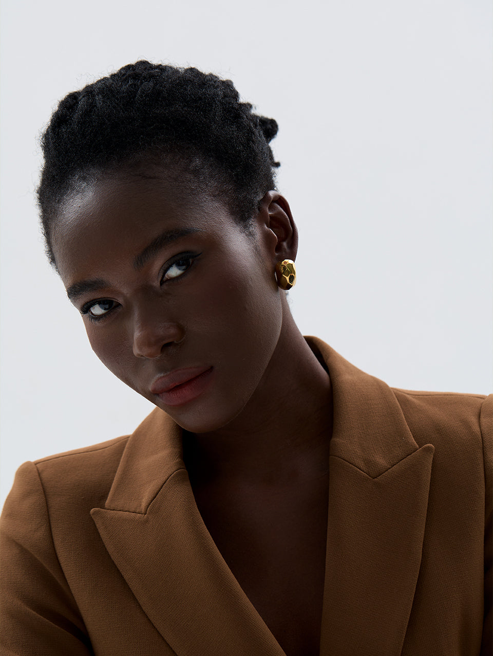 Geometric Cut - gold plated earrings