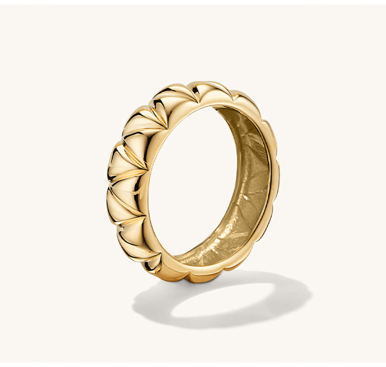 The Aurora Fluted Silver Band – 925 Sterling Silver Statement Ring