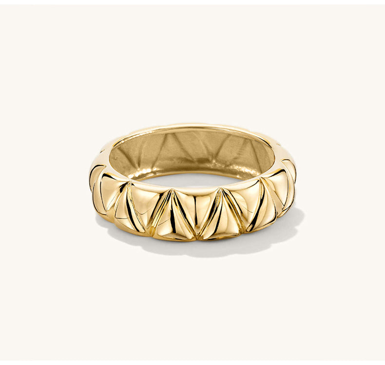 The Aurora Fluted Silver Band – 925 Sterling Silver Statement Ring
