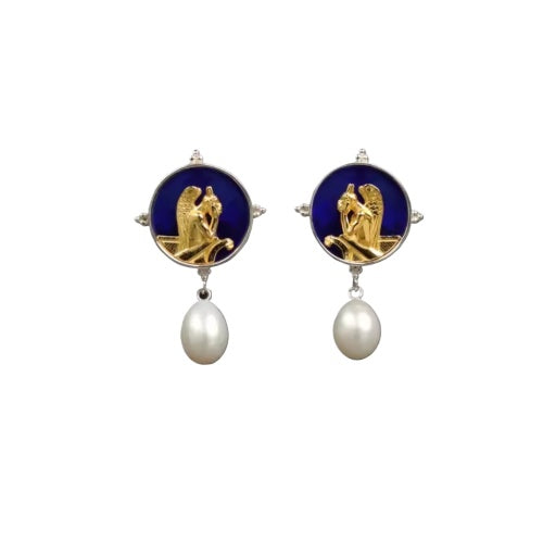 Night Stryge – Gothic Pearl Earrings in Silver 925