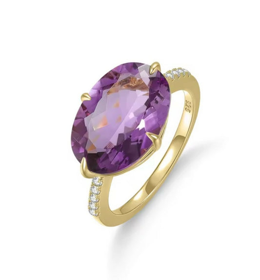 Regal Amethyst Oval Cocktail Ring