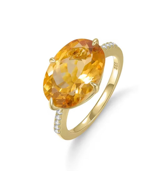 Vibrant Citrine Prosperity Statement Ring