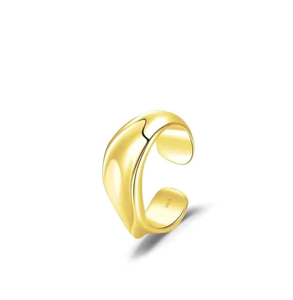 S925 Sterling Silver Minimalist Liquid Wave Ear Cuff – No Piercing Wrap Earring