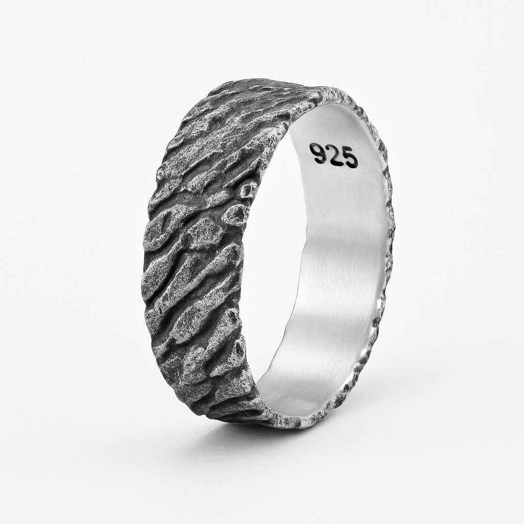 Forge Band – Rugged Textured Sterling Silver Ring