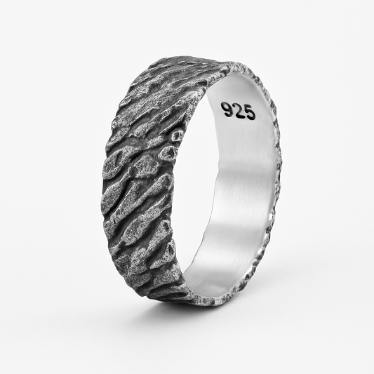 Forge Band – Rugged Textured Sterling Silver Ring