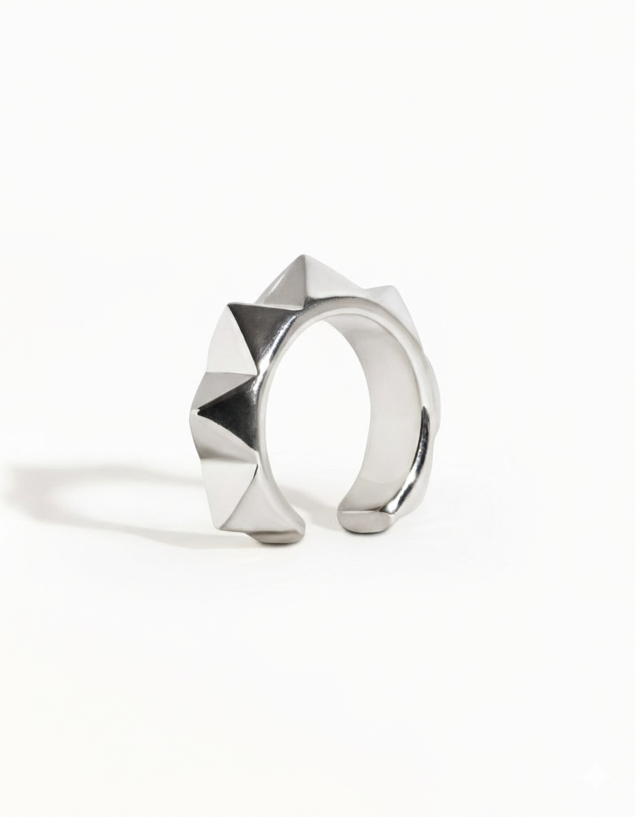 Minimalist Spike Ear Cuff Earrings | No Piercing Adjustable in 925 sterling silver | Edgy Punk Stacking Jewelry for Men & Women