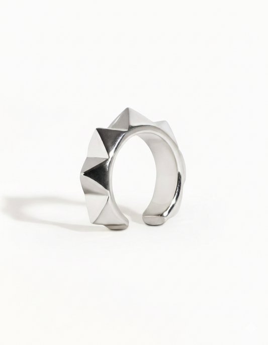 Minimalist Spike Ear Cuff Earrings | No Piercing Adjustable in 925 sterling silver | Edgy Punk Stacking Jewelry for Men & Women