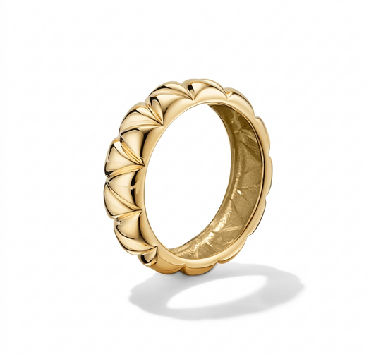 The Aurora Fluted Silver Band – 925 Sterling Silver Statement Ring