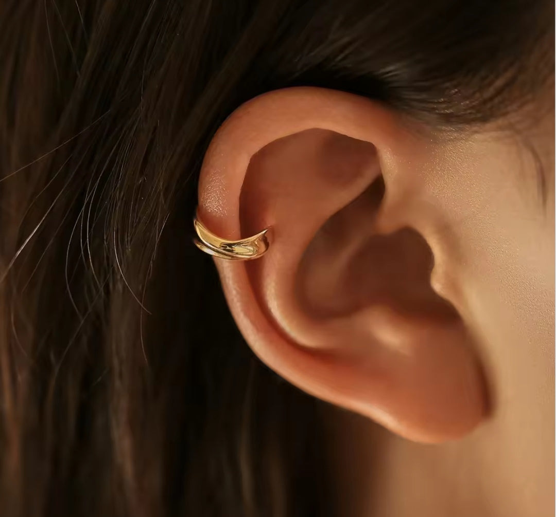 Minimalist Gold-Plated 925 Sterling Silver Cuff Earring