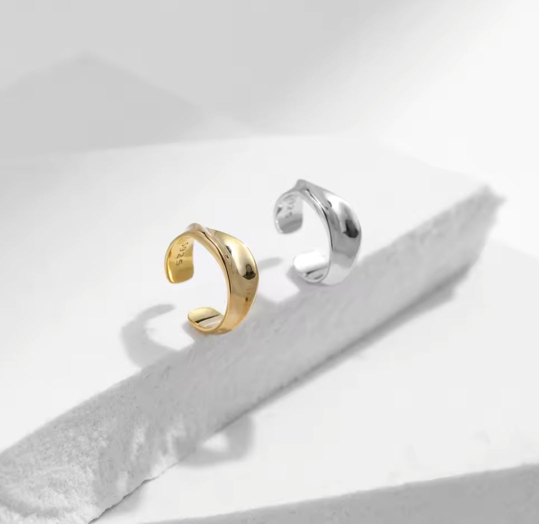 Minimalist Gold-Plated 925 Sterling Silver Cuff Earring