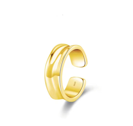 Minimalist Twist Gold-Plated 925 Sterling Silver Ear Cuff
