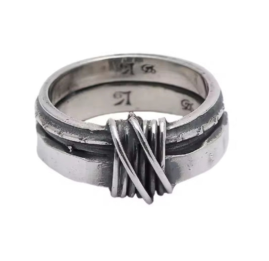 Rustic Wire-Wrapped Ring – 925 Sterling Silver