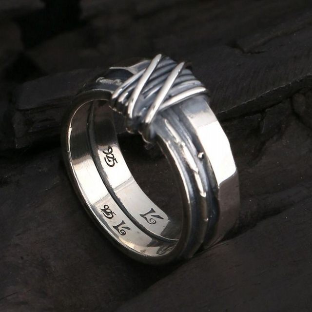Rustic Wire-Wrapped Ring – 925 Sterling Silver