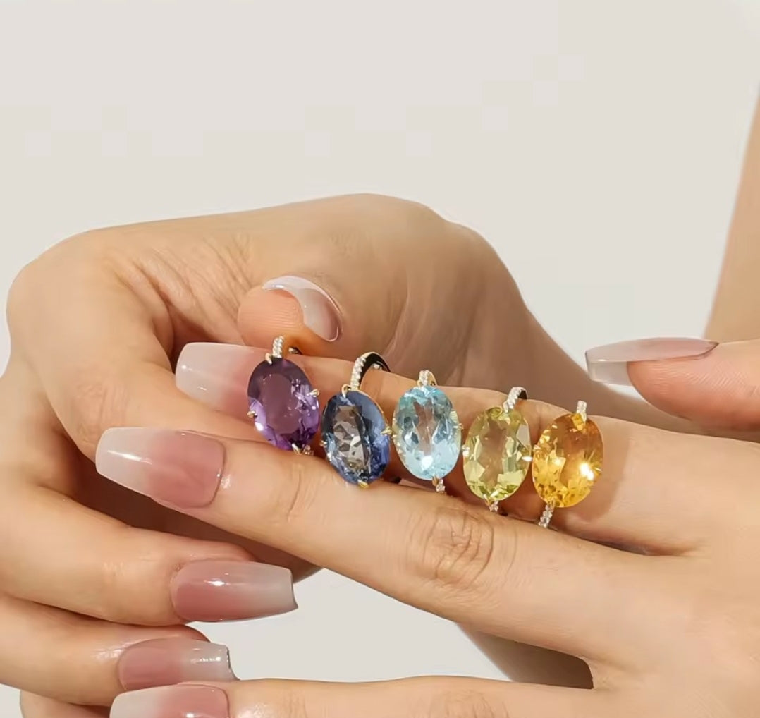 Regal Amethyst Oval Cocktail Ring