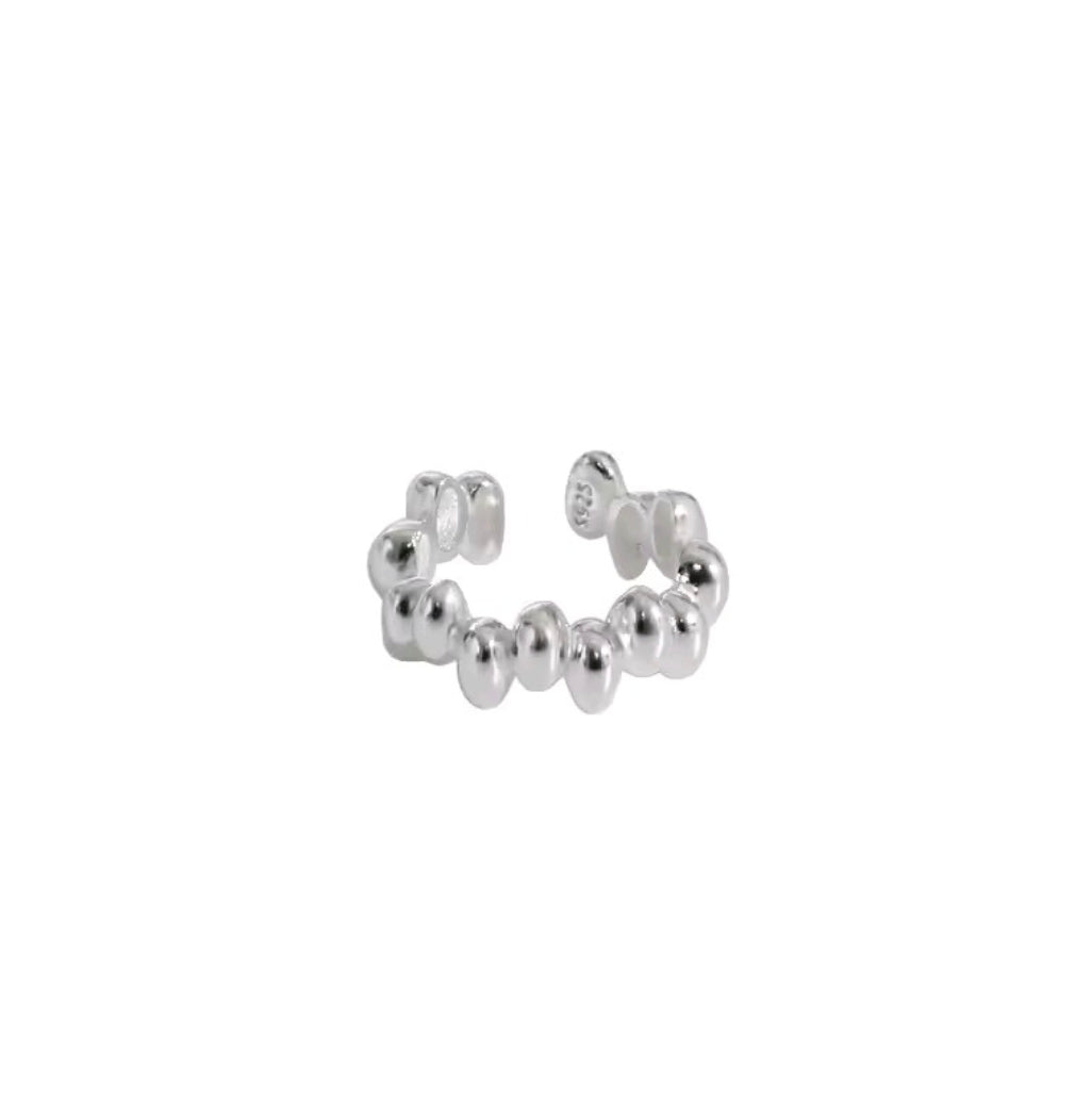 Minimal Beaded Ear Cuff – 925 Sterling Silver & Gold Plated | No Piercing Required