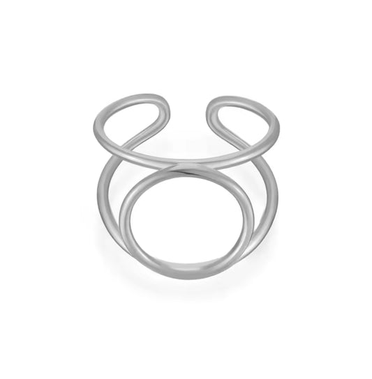 Sofia Milano — Handmade 925 Sterling Silver Open Circle Adjustable Ring
