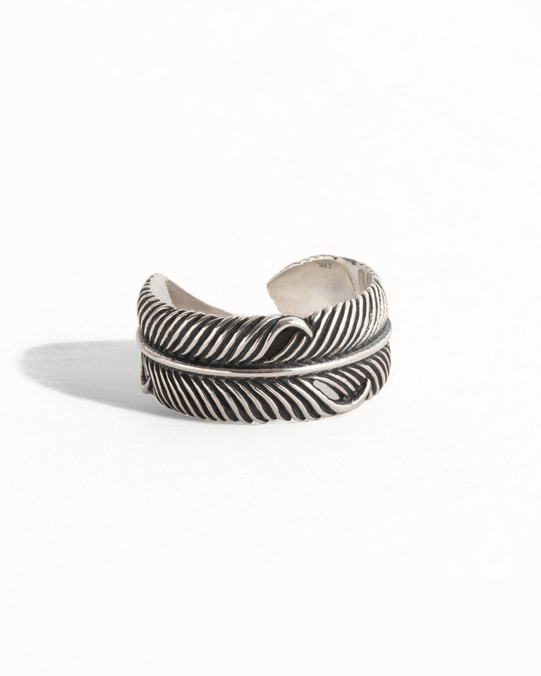 Whispering Feather - 925 Sterling Silver Adjustable Ring