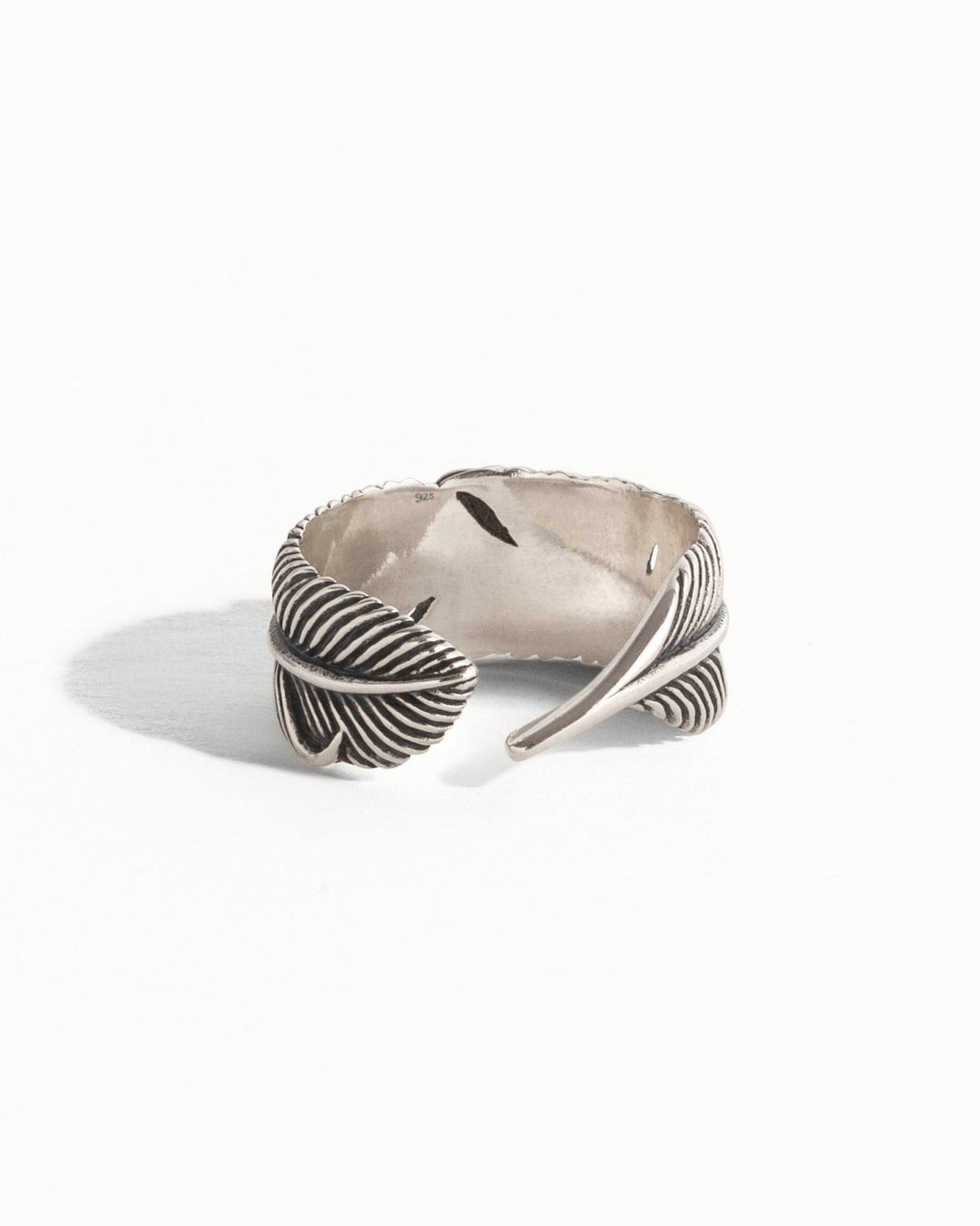 Whispering Feather - 925 Sterling Silver Adjustable Ring