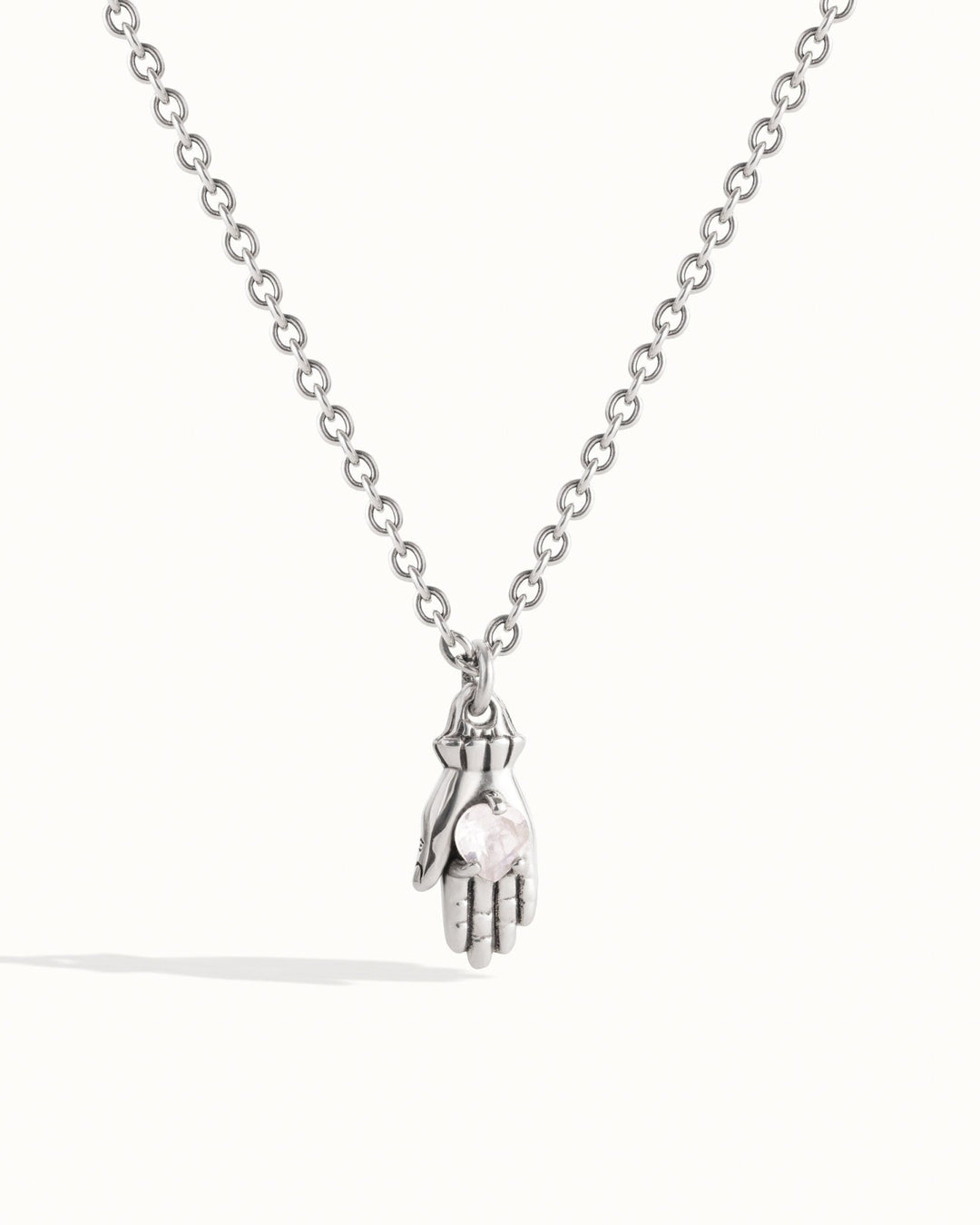 The Guardian Heart Necklace – Handmade 925 Sterling Silver with Rose Quartz