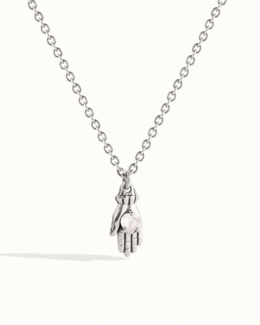 The Guardian Heart Necklace – Handmade 925 Sterling Silver with Rose Quartz