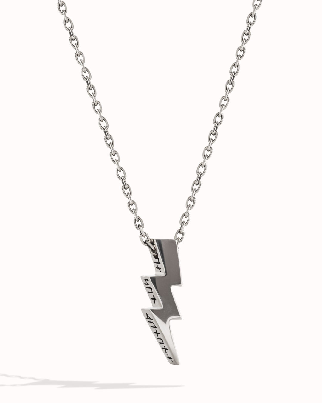 Bolt of Nyx Pendant – Rune-Etched Lightning Necklace