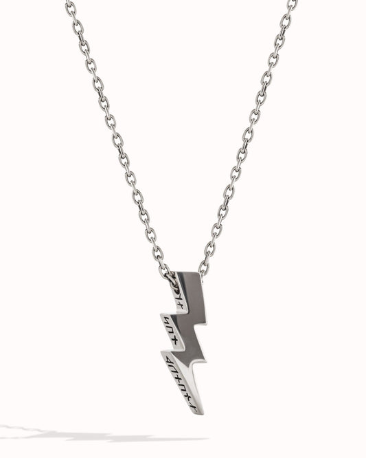 Bolt of Nyx Pendant – Rune-Etched Lightning Necklace
