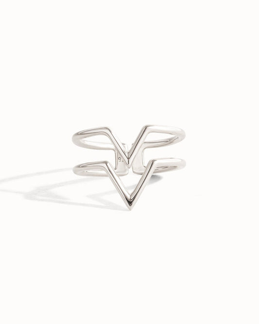 Silver V-Shaped Open Ring – Minimalist & Modern