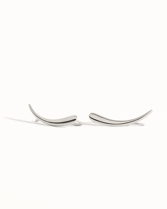 Lunar Curve Sterling Silver Ear Climbers