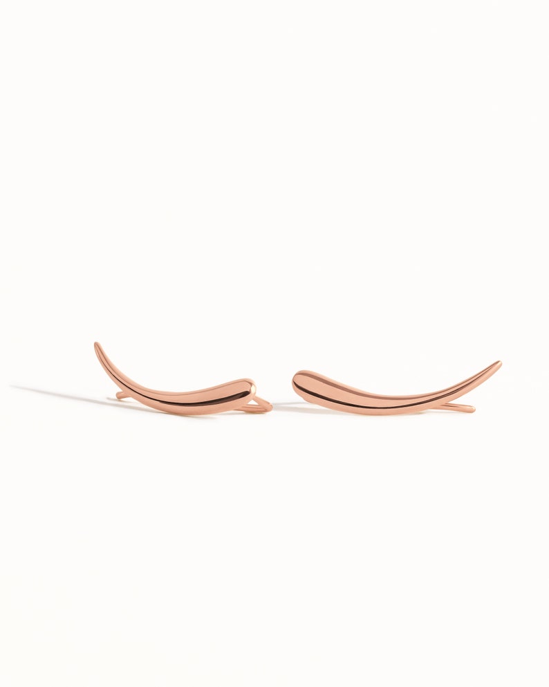 Lunar Curve Sterling Silver Ear Climbers