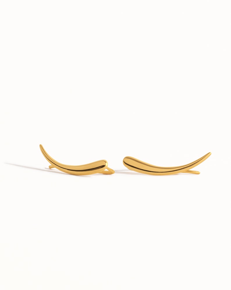 Lunar Curve Sterling Silver Ear Climbers
