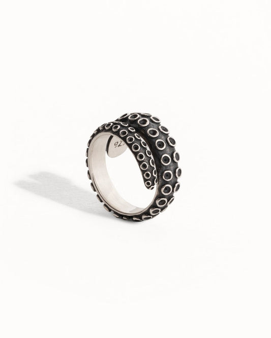 Abyssal Embrace – Silver Tentacle Ring