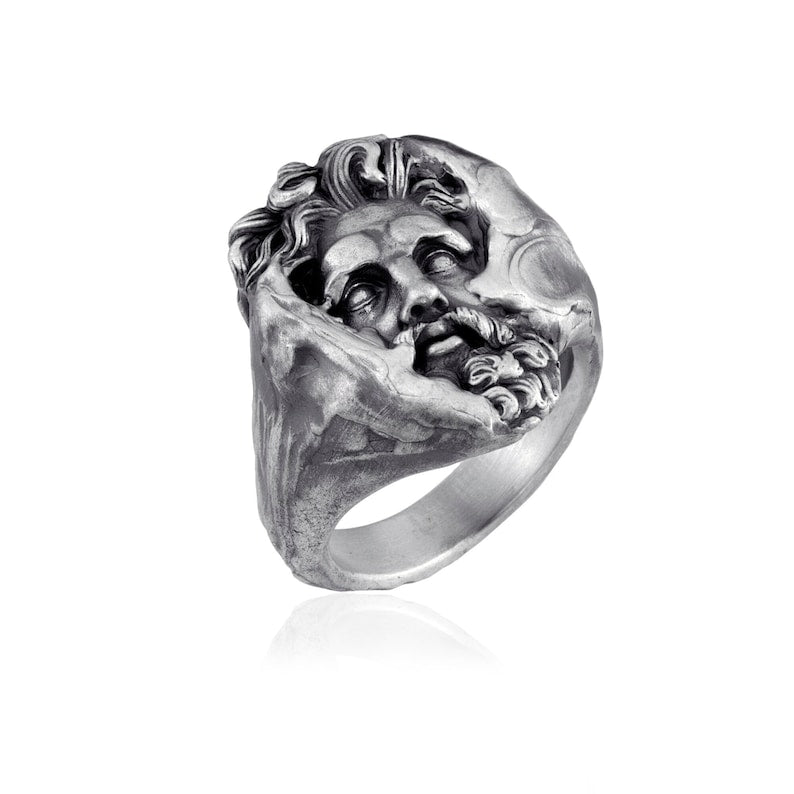 Zeus Ring – Oxidized 925 Silver Greek God Signet