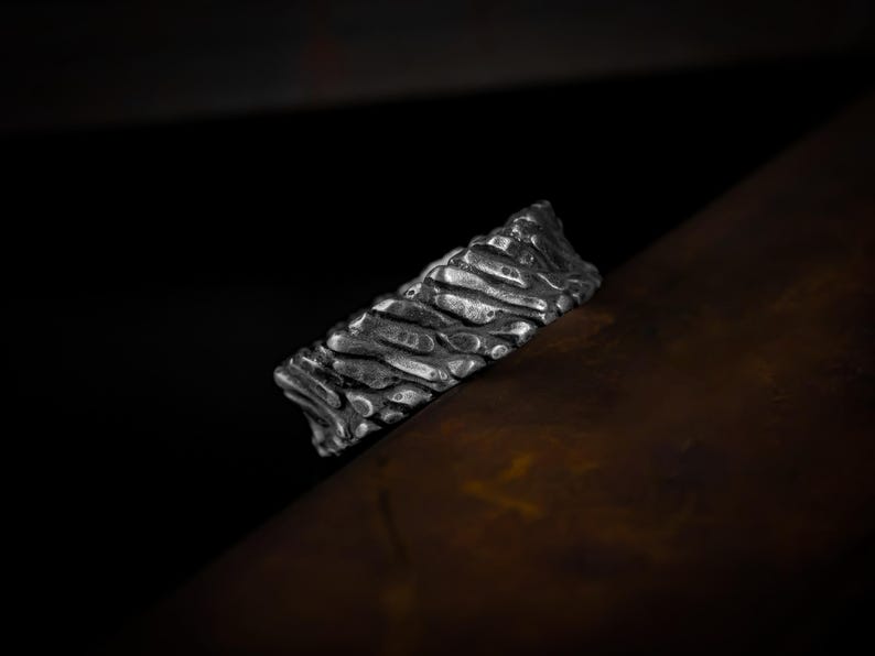Forge Band – Rugged Textured Sterling Silver Ring