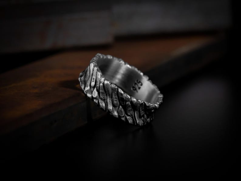 Forge Band – Rugged Textured Sterling Silver Ring