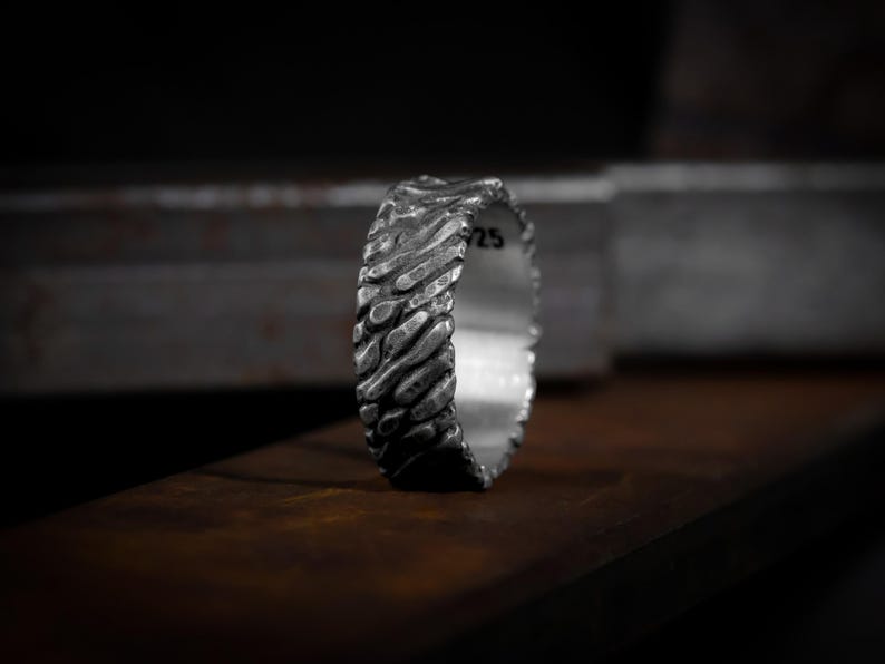 Forge Band – Rugged Textured Sterling Silver Ring