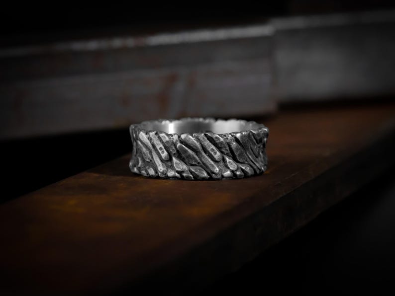 Forge Band – Rugged Textured Sterling Silver Ring