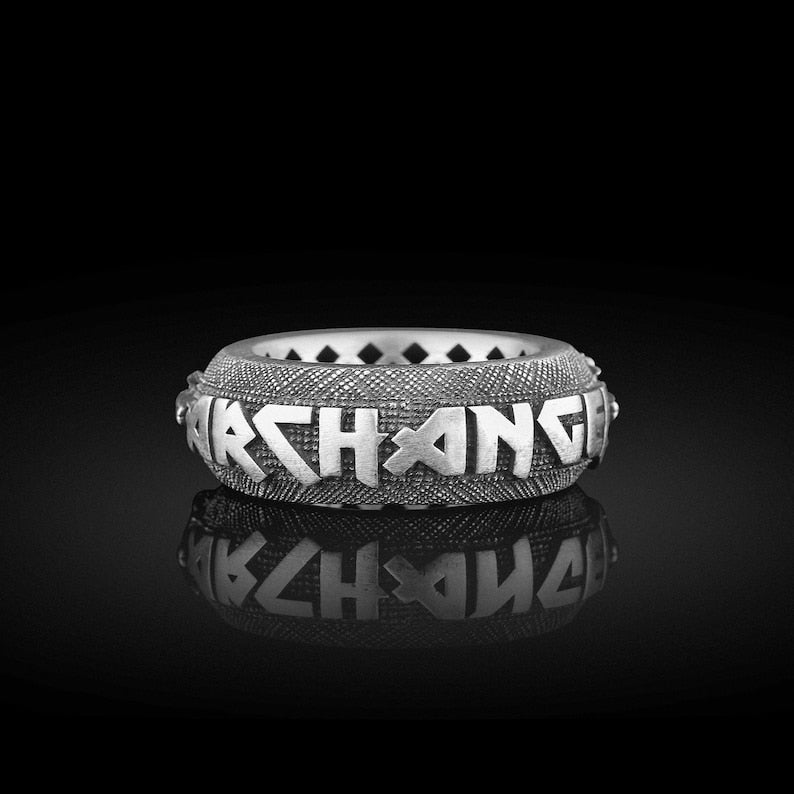Archangel Michael Guardian Ring – 925 Sterling Silver Protection Band with All-Seeing Eye & Angelic Wings